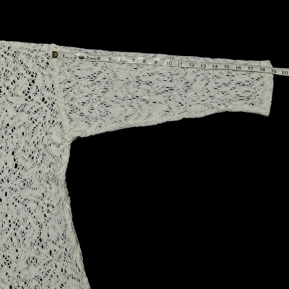 Vintage Paris Sport Club Womens Sweater Large White Open Knit Beachy Y2K Retro - Picture 7 of 8